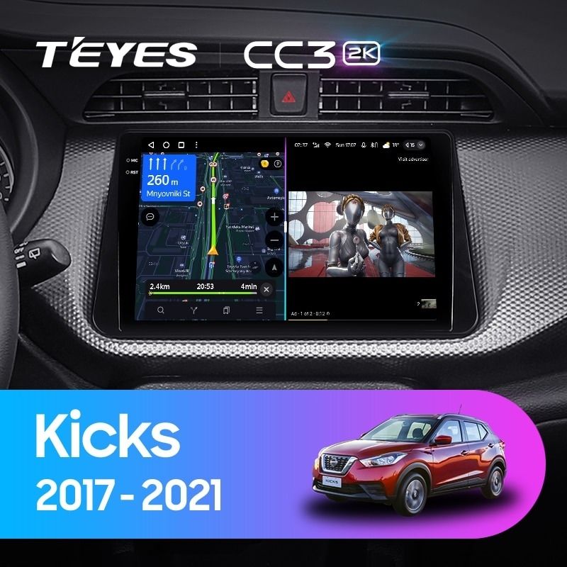 Штатная магнитола Teyes CC3 2K 6/128 Nissan Kicks P15 (2017-2021)