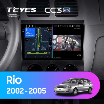 Штатная магнитола Teyes CC3 2K 6/128 Kia Rio 1 (2002-2005)
