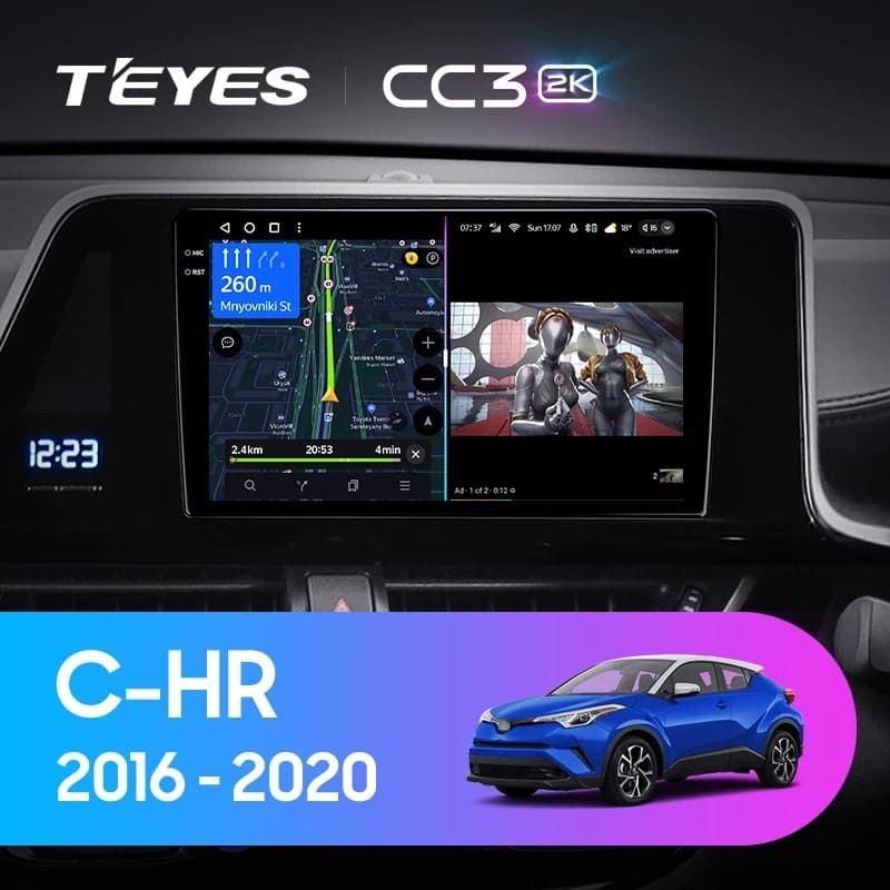 Штатная магнитола Teyes CC3 2K 4/32 Toyota C-HR (2016-2020) F1 Правый руль