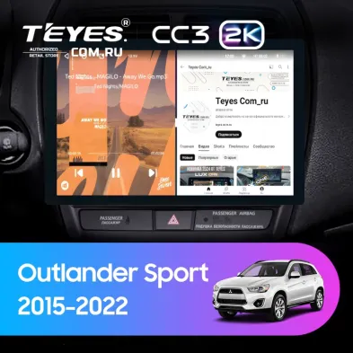 Штатная магнитола Teyes CC3 2K 4/32 Mitsubishi Outlander Sport (2015-2022) Тип-B (13")