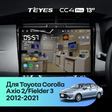 Штатная магнитола Teyes CC4 Pro 12/256 Toyota Corolla Axio 2 E160 (2012-2021) (13")