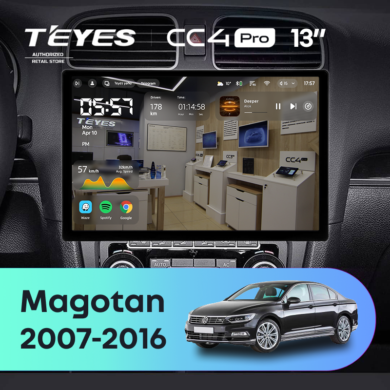 Штатная магнитола Teyes CC4 Pro 8/128 Volkswagen Magotan (2007-2016) (13")