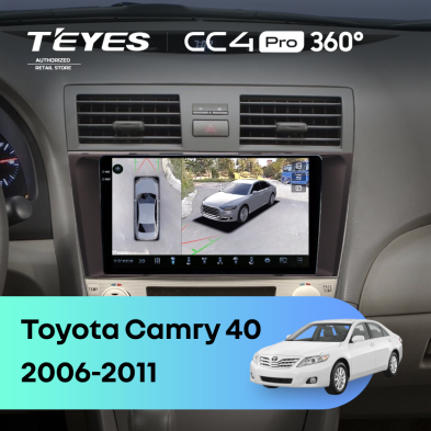 Штатная магнитола Teyes CC4 Pro 360 12/256 Toyota Camry 6 XV 40 (2006-2011) F3 (черная)