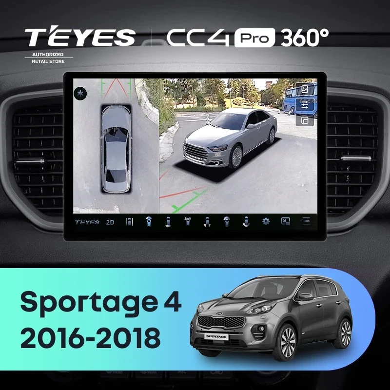 Штатная магнитола Teyes CC4 Pro 360 12/256 Kia Sportage 4 QL (2016-2018) Тип-B (13")