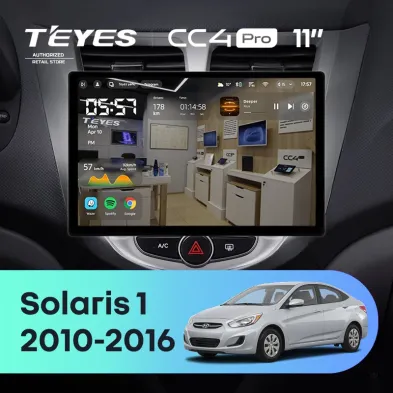 Штатная магнитола Teyes CC4 Pro 8/128 Hyundai Solaris 1 (2010-2016) F1 (11")