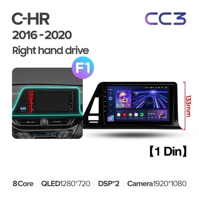 Штатная магнитола Teyes CC3 4/32 Toyota C-HR (2016-2020) F1 Правый руль