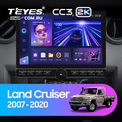 Штатная магнитола Teyes CC3 2K 6/128 Toyota Land Cruiser 70 Series LC 79 (2007-2020) (13" с кнопками)