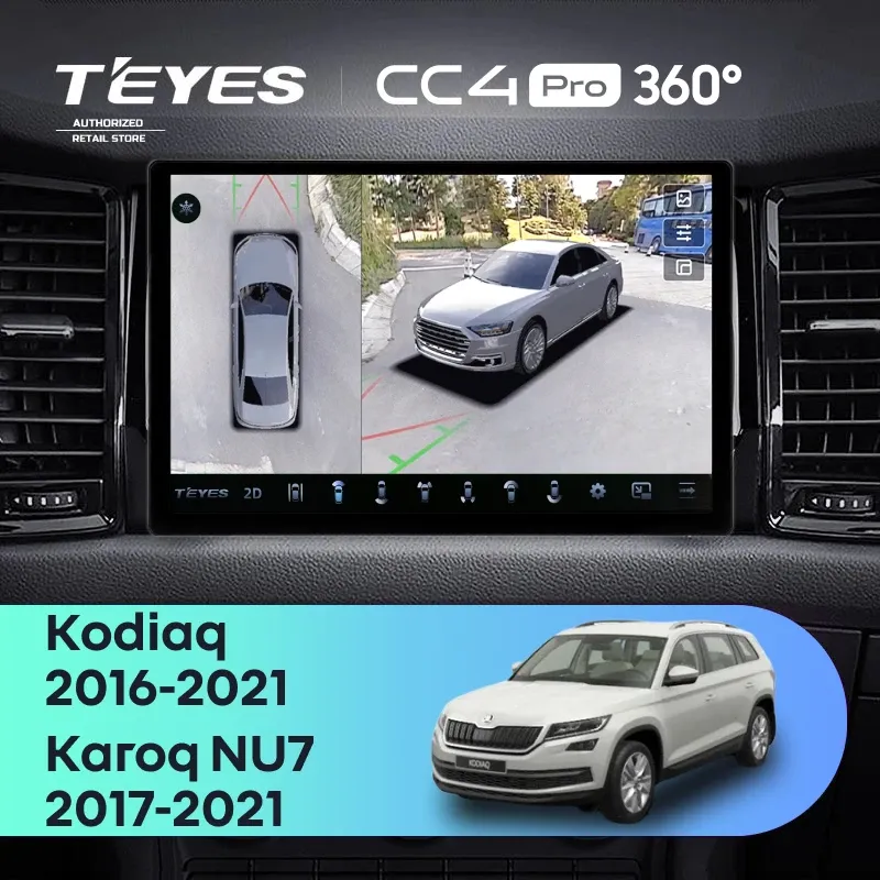 Штатная магнитола Teyes CC4 Pro 360 8/128 Skoda Kodiaq (2016-2021) Тип-A (13")
