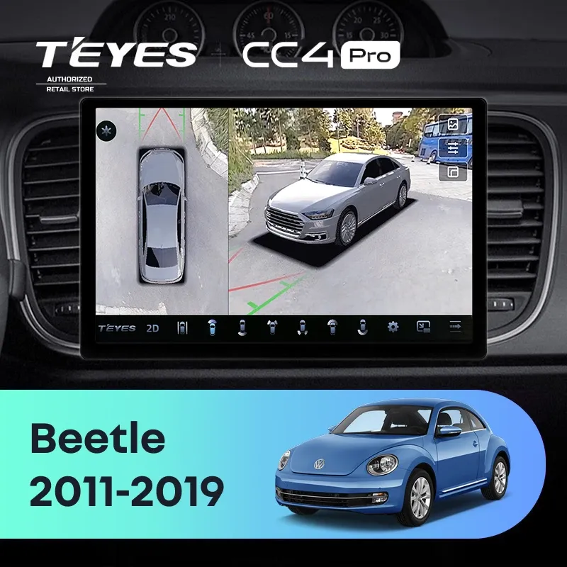 Штатная магнитола Teyes CC4 Pro 360 8/128 Volkswagen Beetle A5 (2011-2019) (13")