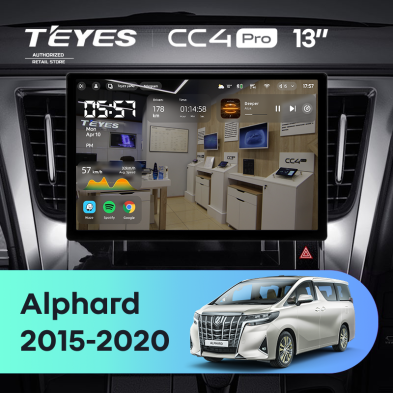 Штатная магнитола Teyes CC4 Pro 8/128 Toyota Alphard H30 (2015-2020) (13")