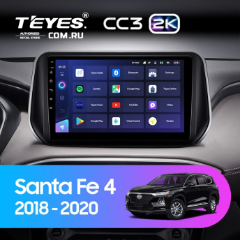 Штатная магнитола Teyes CC3 2K 4/32 Hyundai Santa Fe 4 (2018-2020)
