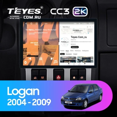 Штатная магнитола Teyes CC3 2K 4/64 Renault Logan 1 (2004-2009) (11")