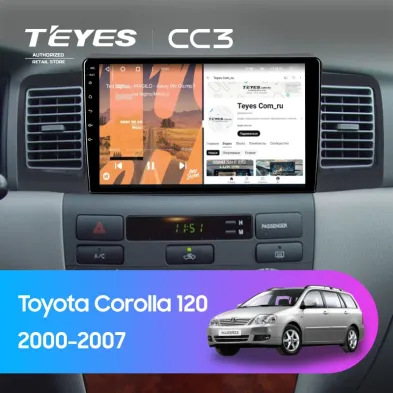 Штатная магнитола Teyes CC3 4/32 Toyota Corolla 120 (2000-2007) (черная) F1