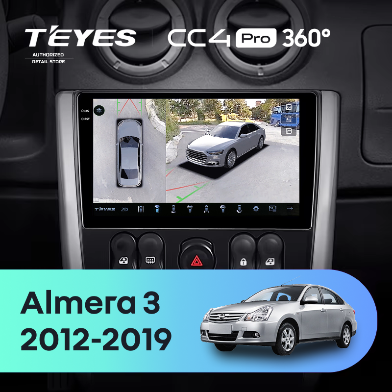 Штатная магнитола Teyes CC4 Pro 360 12/256 Nissan Almera 3 G15 (2012-2019) F2