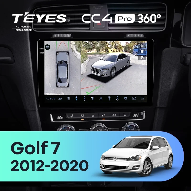 Штатная магнитола Teyes CC4 Pro 360 12/256 Volkswagen Golf 7 MK7 (2012-2020) Правый руль