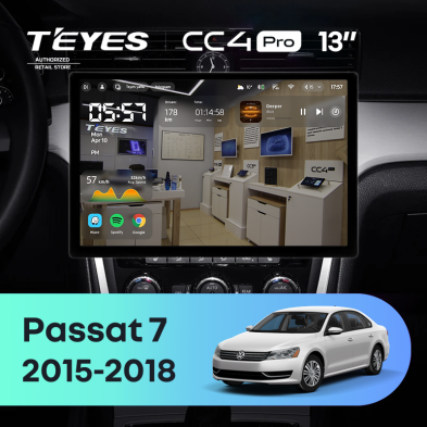 Штатная магнитола Teyes CC4 Pro 8/128 Volkswagen Passat 7 B7 NMS (2015-2018) F2 (13")