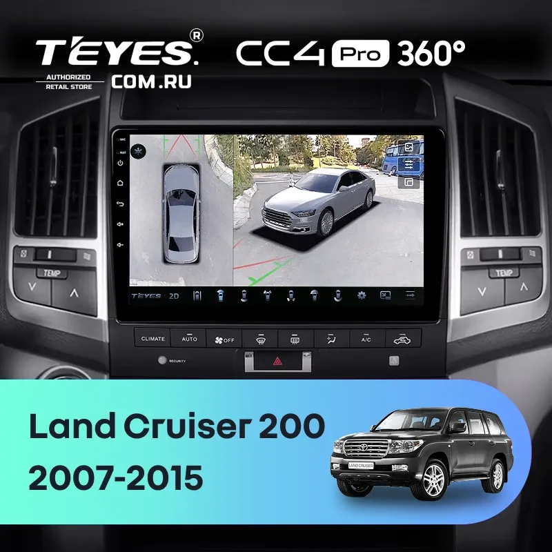 Штатная магнитола Teyes CC4 Pro 360 12/256 Toyota Land Cruiser 11 200 (2007-2015) F3 Тип-A