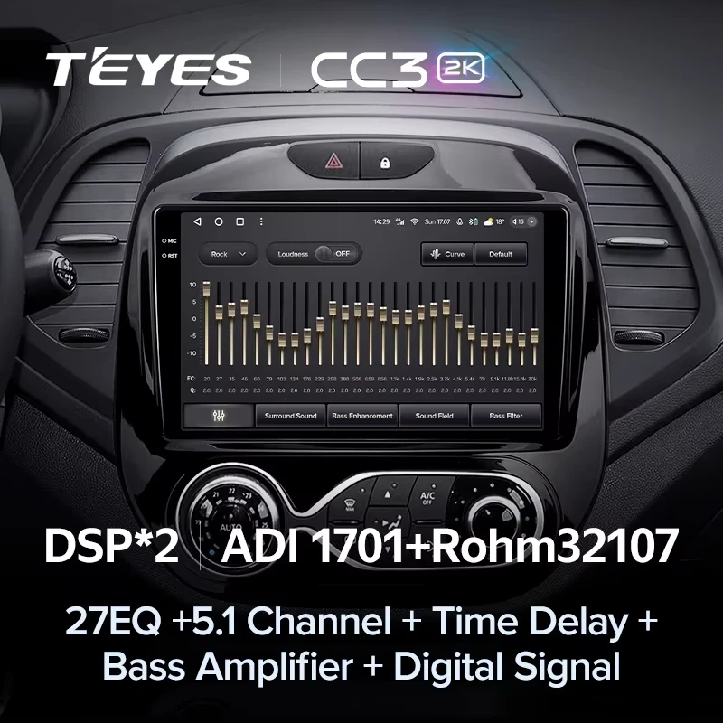 Штатная магнитола Teyes CC3 2K 4/64 Renault Kaptur (2016-2019) F2