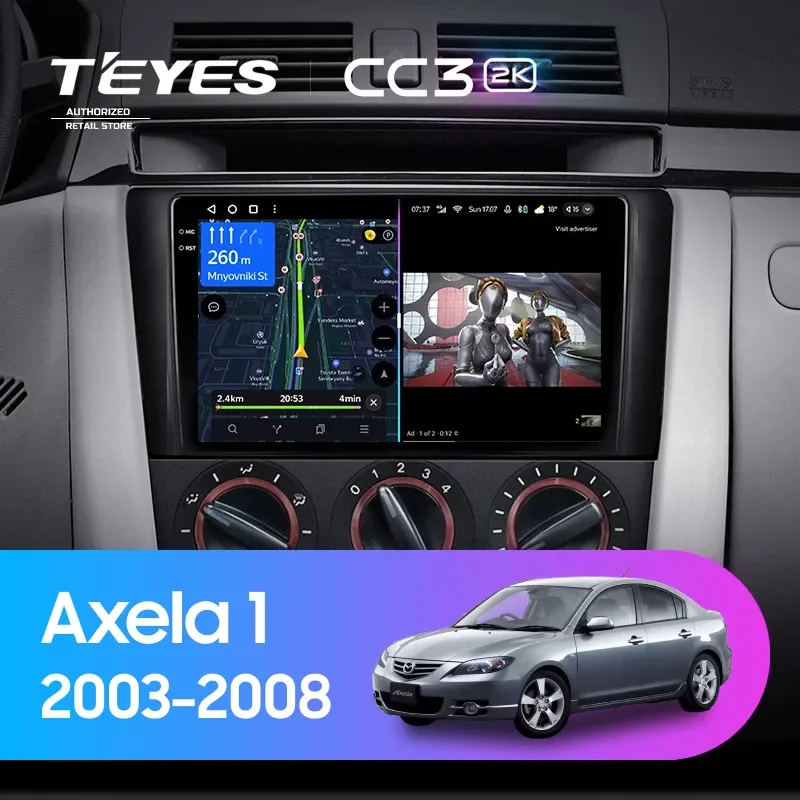 Штатная магнитола Teyes CC3 2K 360 6/128 Mazda Axela 1 (2003-2008)