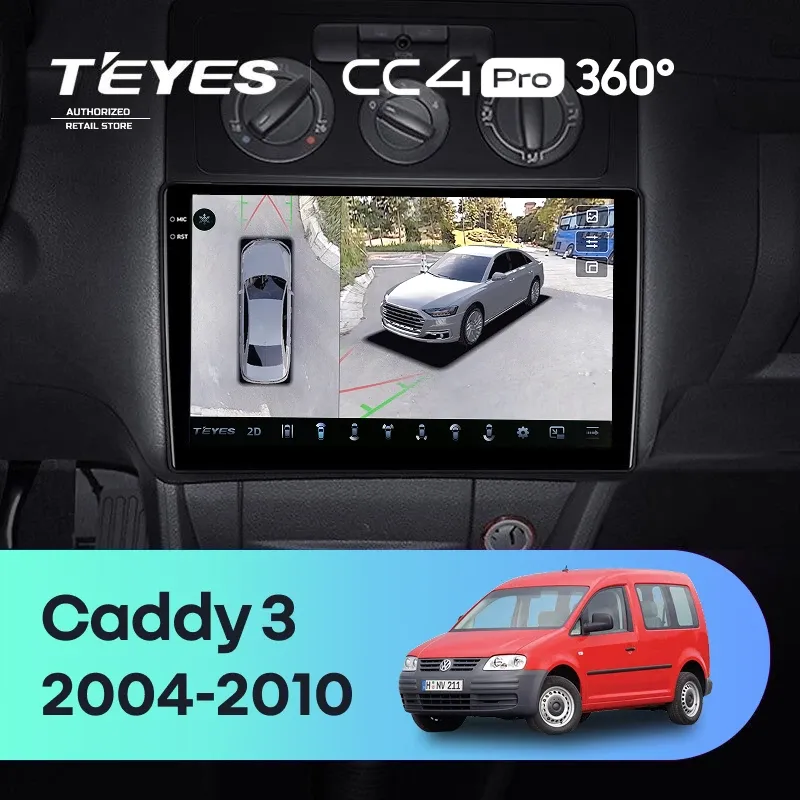 Штатная магнитола Teyes CC4 Pro 360 8/128 Volkswagen Caddy 2K (2004-2010)