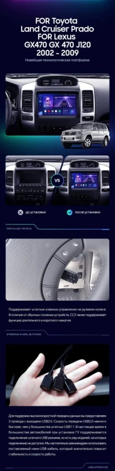 Штатная магнитола Teyes CC3 2K 4/32 Lexus GX470 (2002-2009) F3