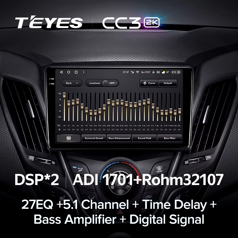 Штатная магнитола Teyes CC3 2K 6/128 Hyundai Veloster FS (2011-2017) Тип-A