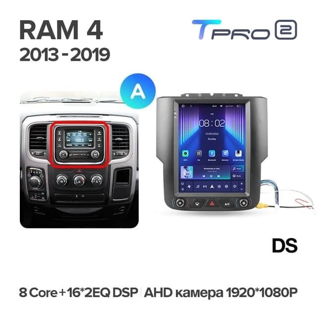 Штатная магнитола Tesla style Teyes TPRO 2 4/64 Dodge Ram 4 IV DJ DS (2013-2019) Тип-A