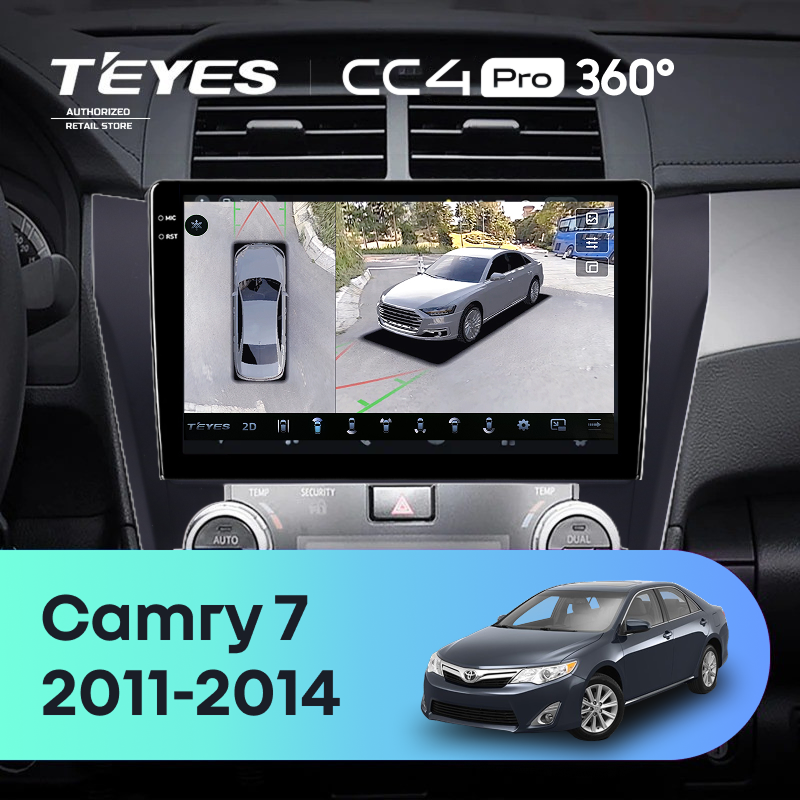 Штатная магнитола Teyes CC4 Pro 360 8/128 Toyota Camry 7 XV 50 55 (2011-2014) (черная) F2