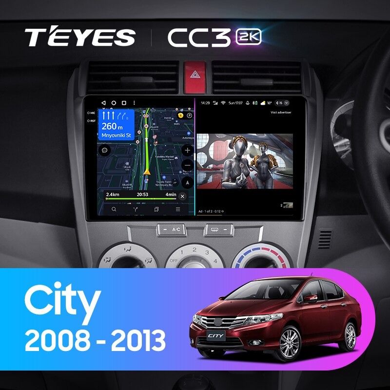 Штатная магнитола Teyes CC3 2K 4/64 Honda City (2008-2013)