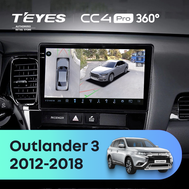 Штатная магнитола Teyes CC4 Pro 360 8/128 Mitsubishi Outlander 3 (2012-2018) Тип-B