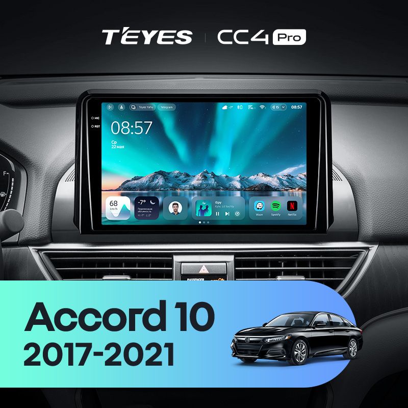 Штатная магнитола Teyes CC4 Pro 8/128 Honda Accord 10 CV (2017-2021) Тип-B