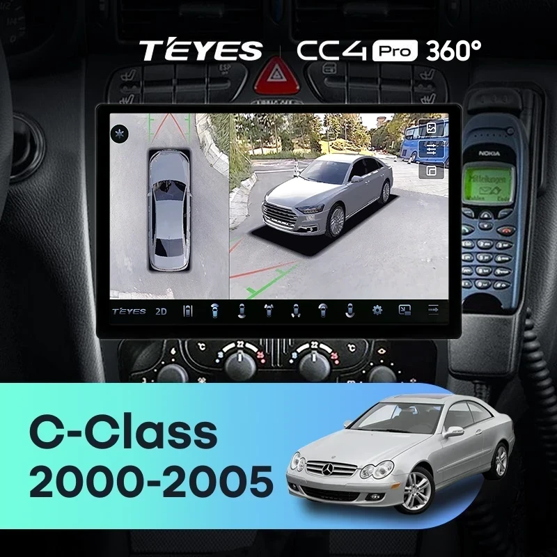 Штатная магнитола Teyes CC4 Pro 12/256 Mercedes-Benz C/CLK-Class S203 W203 W209 A209 (2000-2005) F1 (11")