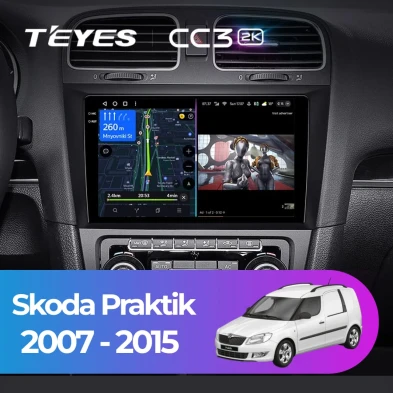 Штатная магнитола Teyes CC3 2K 4/64 Skoda Praktik (2007-2015)