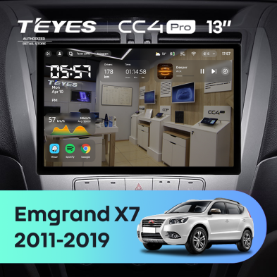 Штатная магнитола Teyes CC4 Pro 8/128 Geely Emgrand X7 1 GX7 EX7 (2011-2019) (13&quot;)
