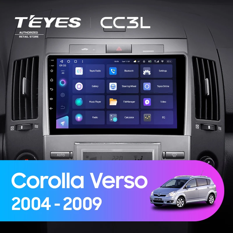 Штатная магнитола Teyes CC3L 4/64 Toyota Corolla Verso AR10 (2004-2009) F2