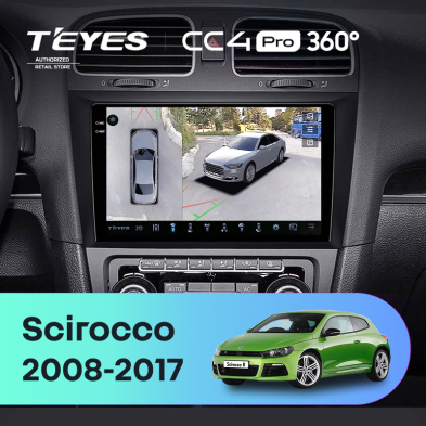 Штатная магнитола Teyes CC4 Pro 360 12/256 Volkswagen Scirocco (2008-2017)