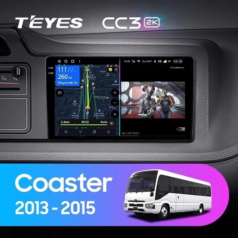 Штатная магнитола Teyes CC3 2K 4/32 Toyota Coaster (2013-2015)