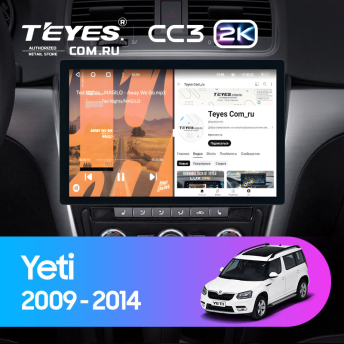 Штатная магнитола Teyes CC3 2K 4/64 Skoda Yeti 5L (2009-2014) (11")
