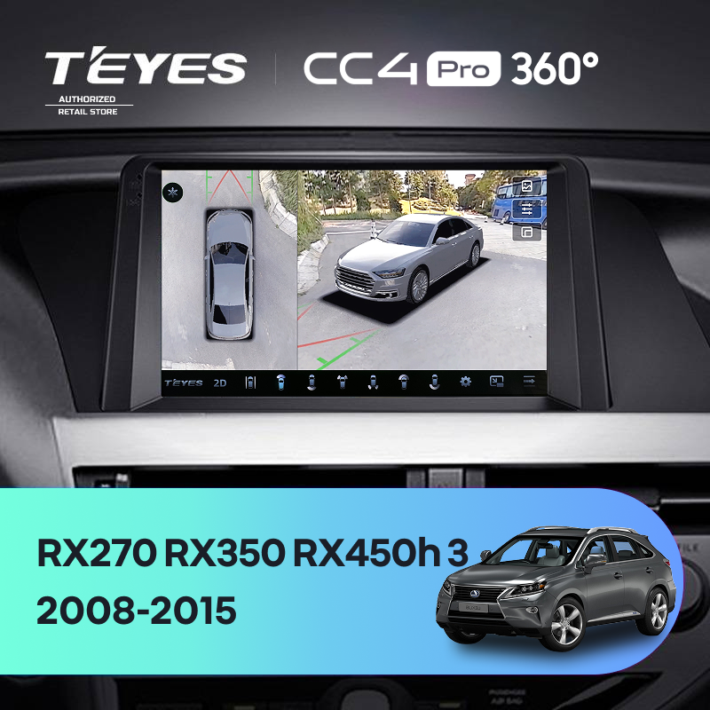 Штатная магнитола Teyes CC4 Pro 360 8/128 Lexus RX270 RX350 RX450h AL10 3 (2008-2015) Тип-B