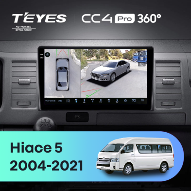 Штатная магнитола Teyes CC4 Pro 360 8/128 Toyota Hiace XH10 H200 (2004-2021)