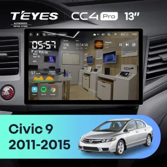 Штатная магнитола Teyes CC4 Pro 12/256 Honda Civic 9 FB FK FD (2011-2015) (13")