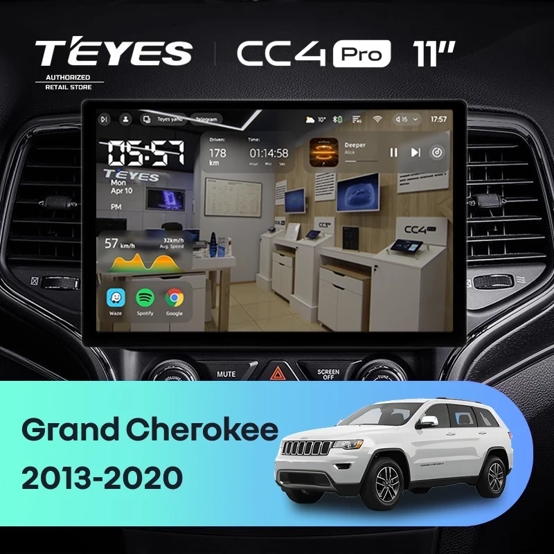 Штатная магнитола Teyes CC4 Pro 8/128 Jeep Grand Cherokee WK2 (2013-2020) F1 (11")