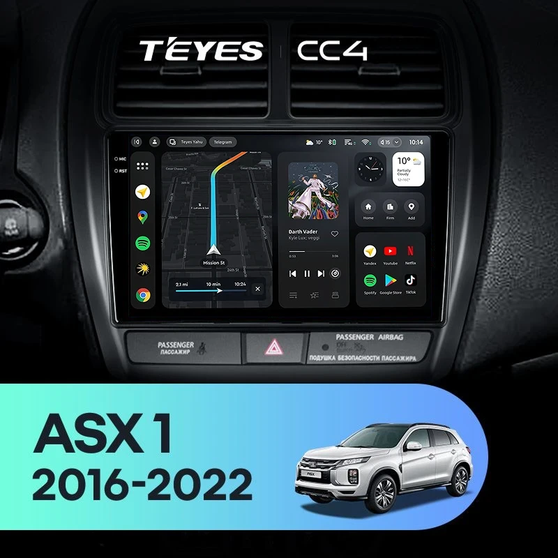 Штатная магнитола Teyes CC4 6/64 Mitsubishi ASX (2016-2026) Тип-A