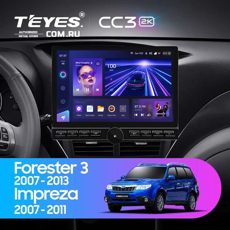 Штатная магнитола Teyes CC3 2K 6/128 Subaru Forester 3 SH (2007-2013) (13" с кнопками)