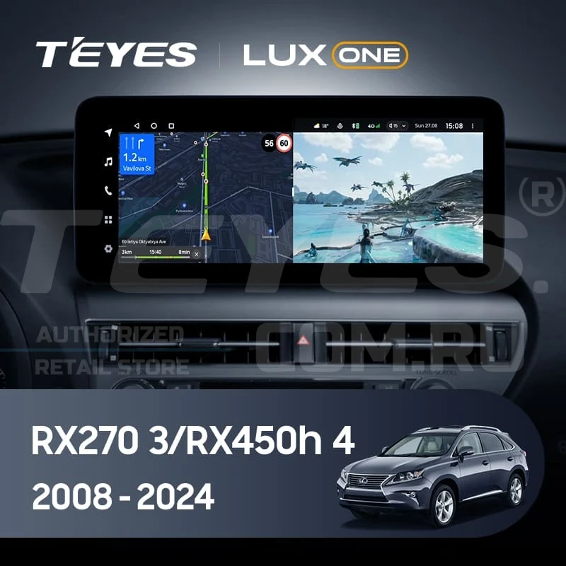 Штатная магнитола Teyes LUX ONE 6/128 Lexus RX270 3 RX450h 3 AL10 (2008-2015) Тип-C