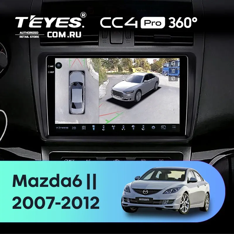 Штатная магнитола Teyes CC4 Pro 360 8/128 Mazda 6 GG (2002-2007)