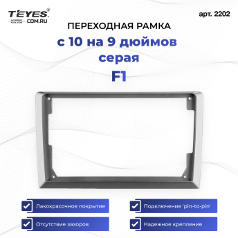 Переходная рамка Teyes с 10 на 9 дюймов серая F1