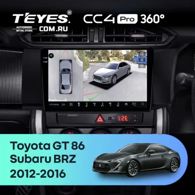 Штатная магнитола Teyes CC4 Pro 360 12/256 Toyota GT 86 (2012-2016) Правый руль