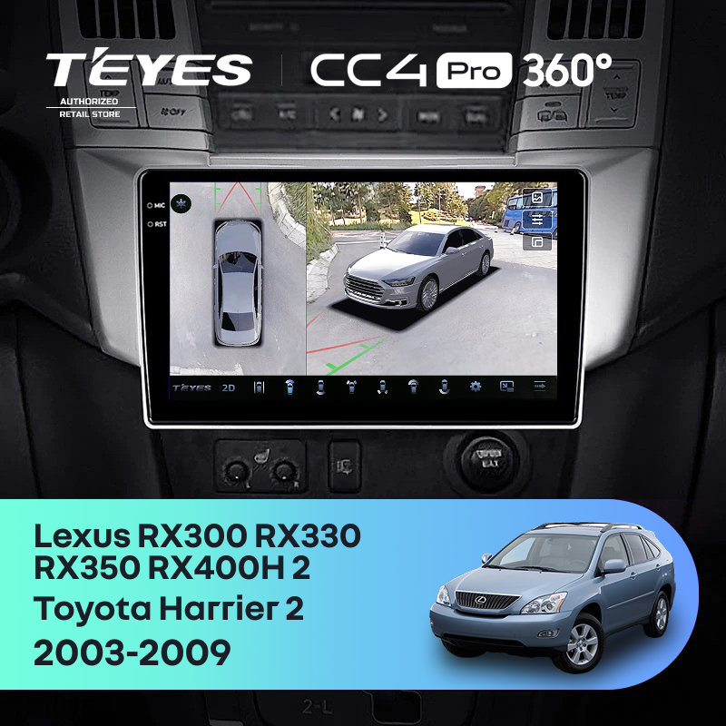 Штатная магнитола Teyes CC4 Pro 360 8/128 Lexus RX300 RX330 RX350 RX400H (2003-2009)