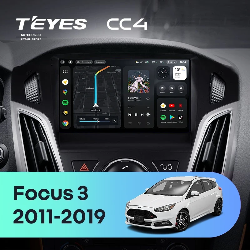 Штатная магнитола Teyes CC4 6/64 Ford Focus 3 (2011-2019)